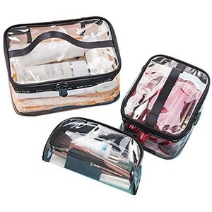 ZOYLINK 3 stuks doorzichtige make-up tas creatieve waterdichte toilettas reizen make-up organizer