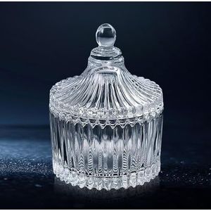 Dappen schaal voor acrylnagels, grote monomeerschaal met deksel voor monomeer acryl nagelvloeistof, heldere glazen beker voor acrylpoeder, gellak, acryl nagelborstel schonerhouder, 85 ml (kristal)