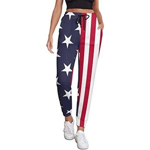 Amerikaanse vlag atletische joggingbroek voor dames, joggingbroek, loungebroek met zak