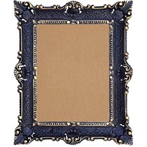 Lnxp Fotolijst repro barok antiek frame met glas 56 x 46 cm rechthoek foto's van 30 x 40 cm of 40 x 30 cm (zwart goud duo-kleur)