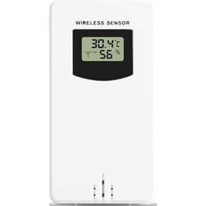 Multifunctioneel weerstation Wekker Thermometer Hygrometer Touchscreen Draadloze sensor Zonsopgang Zonsondergang Hygrothermograaf,Nauwkeurig voorspellen(White Sensor)