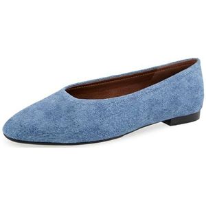 Aerosoles Dames Amelie Ballet Flat, Blauw Jean Denim Suede, 4 UK