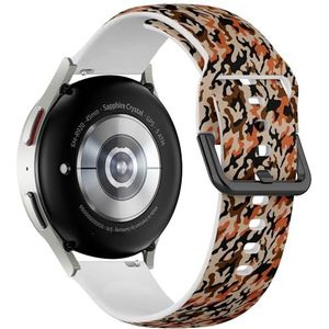 Sportieve zachte band compatibel met Samsung Galaxy Watch 6 / Classic, Galaxy Watch 5 / PRO, Galaxy Watch 4 Classic (camouflage modern) siliconen armband accessoire