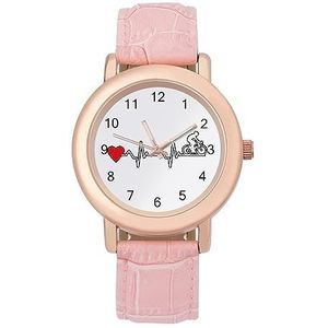 Fietsen Heartbeat Horloges Voor Vrouwen Mode Sport Horloge Vrouwen Lederen Horloge