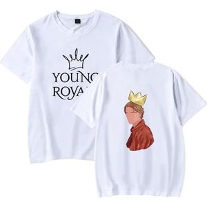 Young Royals Tee Mannen Vrouwen Mode T-Shirt Unisex Jongens Meisjes Cool Korte Mouw Shirts Casual Zomer Kleding, Wit, S