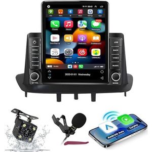 Android 14 Autoradio Navi voor R-enault Megane 3 (2008-2014) 9.7 ""Verticale schermradio met draadloze carplay Android Car GPS met Bluetooth 5.0 HIFI FM 5G-WiFi SWC MIC-camera,M150s