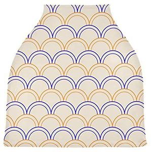 Abstract Blauw Geel Baby Autostoelhoes Luifel Stretchy Nursing Covers Ademend Winddicht Winter Sjaal voor Baby Borstvoeding Jongens Meisjes