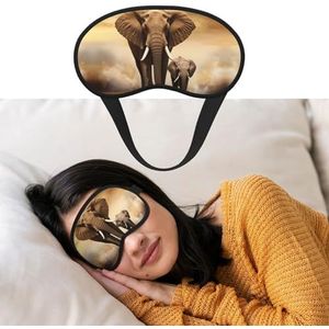 Olifant en baby olifant slaapmasker zacht verduisterend oogmasker met verstelbare riem comfortabele oogschaduw cover voor vrouwen mannen diepe rust reizen werk thuis