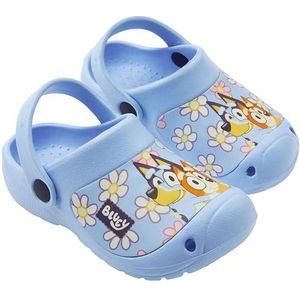 BlueY Klompen voor kinderen, tuin, kinderen, zomer, meisjes, jongens, antislip, met riem, huis, strand, zwembad, Bluey Zusters, 23 EU