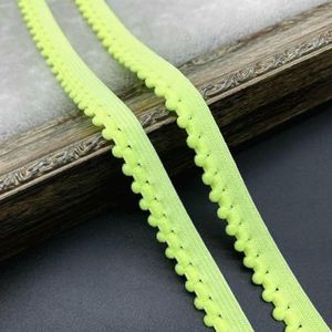 10mm elastische band Nylon lint Ondergoedbandjes BH-band Jurk Naaiwerk Kanten rand Kledingaccessoire Haarbanden DIY-Fluorescerend geel-5 yards