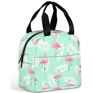 Kleurrijke Roze Flamingo Leuke Geïsoleerde Lunch Bag Herbruikbare Tote Lunch Box Koelere Zakken Voor Werk Kantoor Reizen Picknick