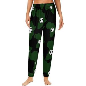Africa Football Damespyjama, loungebroek, elastische tailleband, nachtkleding, broekje, print