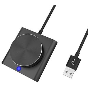 Kaxenig USB-volumeregelaar - draaiknop voor USB-volumeregeling | Multimedia-controller knop met metalen mute-knop, audio-controller, externe mute-knop, compatibel
