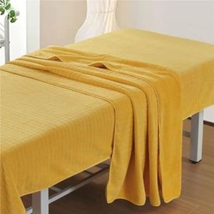 Massagebedlaken Met Gezichtsgat, Vervangende Hoes For Schoonheidssalon, Spabed, Gewatteerde Katoenen Hoes For Massagetafel, Wasbare Hoeslakens For Schoonheidssalons(Yellow,Blanket 100 cm x 190 cm)