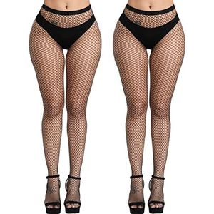 DRESHOW Hoge Taille Panty Visnet Kousen Dij Hoge Kousen Pantyhose voor Vrouwen