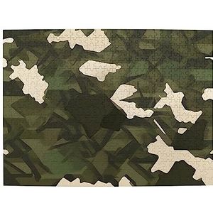 Leger Camouflage houten legpuzzel 500 stuks voor kinderen volwassen puzzel 20,4 inch x 15 inch (ca. 52 cm x 38 cm)