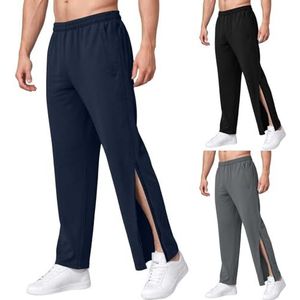 Heren Joggingbroek, Lange Joggingbroek, Comfortabele Trainingsbroek, Vrijetijdsbroek, Met Rits Aan De Zijkant, Brede Sportbroek, Revalidatiebroek Zijopening, Tear-off Broek(Blue B,XXL)