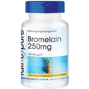 Fair & Pure® - Bromelaïne 250mg (600 F.I.P.) - vegan - natuurlijk ananasenzym - zonder magnesiumstearaat - vertragende werking - 180 DRcaps®