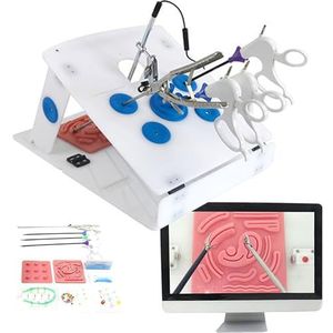 Laparoscopische Simulatortrainer, Laparoscopische Chirurgiesimulatorkit,5 Trainingsmodules + 4 Chirurgische Hulpmiddelen, Hd-Afbeeldingen,Voor Artsenstudenten Die Praktijkoefeningen Gebruiken,Blue