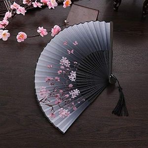 Vouwwaaier 1pcs Elegant Peach Blossom met Butterfly Folding Fan oude Japanse stijl Sakura Fan Hand Vintage Floral ventilator for de zomer Decor (Color : C)
