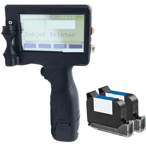 Handheld Printer Handheld Inkjetprinterkit Vervaldatum Logo Draagbare Printer Touchscreen-drukmachine Plastic Zak Glazen Fles Afdrukken Efficiënt Helderheid(1 Printer 2 Inks)