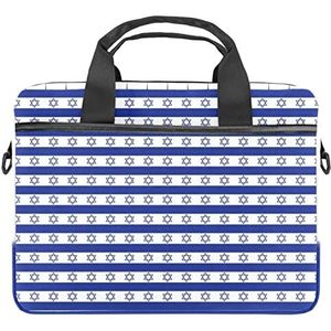 Grafisch Patroon Ster Blauwe Strepen Laptop Schouder Messenger Bag Crossbody Aktetas Messenger Sleeve voor 13 13.3 14.5 Inch Laptop Tablet Beschermen Tote Bag Case, Meerkleurig, 11x14.5x1.2in /28x36.8x3 cm