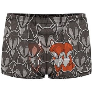 Grappige Fox And Wolfs Boxershorts voor heren, sexy shorts, mesh boxers, ondergoed, ademende onderbroek, string