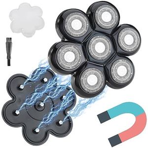 Universele Magnetische 7 Blades Hoofd Scheerapparaat Vervanging Blades voor FREEDOM FREEBIRD en Andere Merken Hoofd Scheerapparaat (CX7 ZWART)