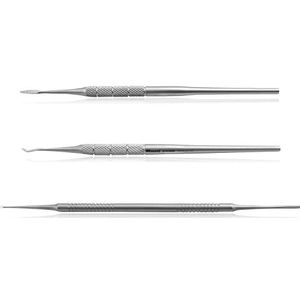 Blacks Vijl en Sondes Podologie Gereedschap van Blizzard - Duits Gesmeed - Black´s Vijl Sonde met Nagellepel en Zwanenhals Set Pedicure-Gereedschap – Ziekenhuiskwaliteit