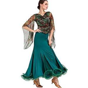 Ballroomwedstrijd Jurken Kostuums Tango Wals Jurken Moderne dansjurk (Color : Green, Size : XL)