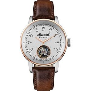 Ingersoll The Miles Mens Automatic Watch I08001 with a Silver Dial and a Brown Genuine Leather band