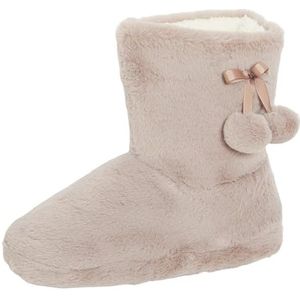 Lora Dora Womens Faux Fur Slipper Laarzen Dames Memory Foam Fleece Gevoerde Pluche Bootie Slippers Huisschoenen, Mokka, 3/4 UK
