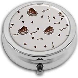 Chocolade Cake Pil Box-3 Compartiment Geneeskunde Pil Case, Draagbare Geneeskunde Tablet Vitamine Houder Organizer voor Portemonnee Pocket