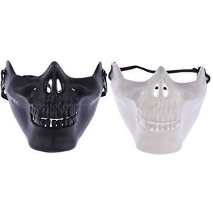 Halloween Schedel Skelet Masker Vormige Gezichtsbeschermer for Cosplay Maskerade Partij 2 Stuks (Zwart en Wit)