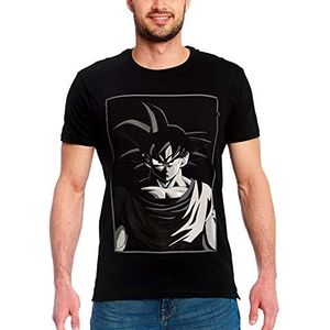 Dragon Ball Z Son Goku Manga Face T-shirt katoen zwart, Meerkleurig, M