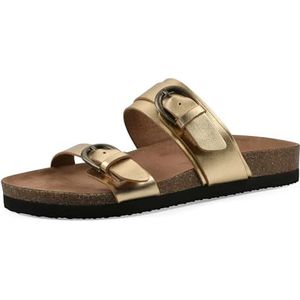 WHITE MOUNTAIN Platte damessandalen, Antiek goudkleurig leer, 39.5 EU
