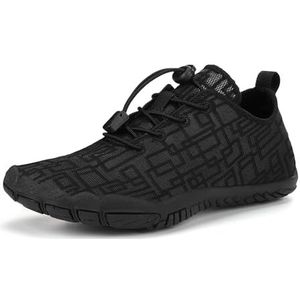 OKESYO Unisex blotevoetenschoenen voor dames en heren, waterschoenen, antislip, trailschoenen, zomer, ademend, fitnessschoenen met brede teenbox, sneldrogend, EU 36-47, Stijl: 2 zwart., 46 EU