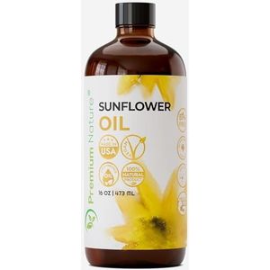 Zonnebloemolie Koud geperst - Zonnebloemzaadolie Ongeraffineerde Zonnebloemolie Gezicht Haar Huid Zonnebloem Essentiële Olie Zuivere Ongeraffineerde Zonnebloemolie voor Massage Olie Zonnebloem