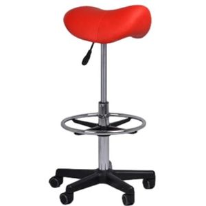 JAVPTAV Ergonomische Hydraulische Zadel Kruk w/Wielen 24 ""32"" Verstelbare Hoogte PU Lederen Rolstoel voor Kliniek Tandarts Salon Spa Tattoo Comfortabele