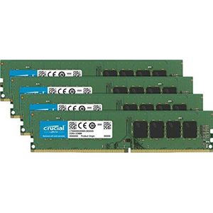 Crucial CT4K8G4DFS824A Geheugenkit 32GB (8GBx4) (DDR4, 2400 MT/s, PC4-19200, Single Rank x8, DIMM, 288-Pin)