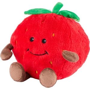 warmies Aardbei pluche dier, groot formaat, volledig magnetronbestendig en verzwaarde knuffeldier voor angst, in de vriezer koelen of in de magnetron verwarmen, zacht warmtekussen