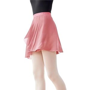 UBOHUZ Dames Ballet Rokken Wrap Tutu Dans Rok Chiffon Tie Up Short voor Dansen voor Vrouwen, roodbruin., XL Height 160-175cm