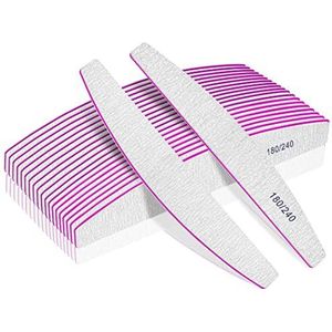 12PCS Nagelvijlsels, 180/240 Nagelvijlsels Voor nagels, Wasbare en Herbruikbare Nagelvijlsels, Dubbelzijdige Nagelvijlsels Voor Nagelstudie en thuis, Professioneel Hechtmateriaal smeerpapier