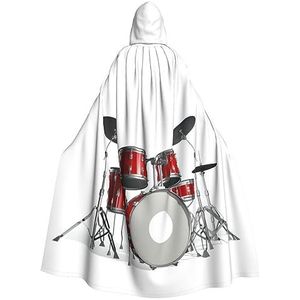 OPSREY Cool Drum Set Gedrukt Volwassen Hooded Poncho Volledige Lengte Mantel Gewaad Party Decoratie Accessoires