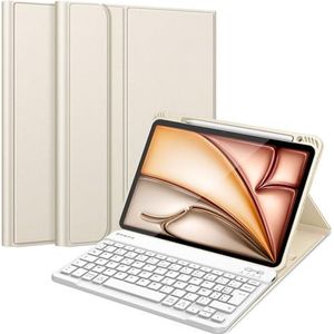 FINTIE Toetsenbord voor iPad Air 11 inch M3/M2 (2025/2024), iPad Air 5/4 10,9 inch (2022/2020), draadloos AZERTY-toetsenbord, multipositie hoes met penopslag, sterrenlicht