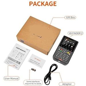 Satellietzoeker V8 Finder 2/Pro DVB-S2X/S2/T2/C/ATSC-C H.265/H.264 ACM 1080P Digitale Satelliet 3,5 inch LCD VS Ws6933(V8 FINDER 2)
