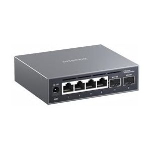 Xikestor 2.5G Switch Web Managed, 4X 2.5G RJ45 + 2X 10G SFP+ LWL Ports, Multi-Gig Netzwerk Switch, Aluminium Cooling, L2-Profi per Web-GUI, LACP/QoS/VLAN/IGMP, Einfach managen, Top Performance.