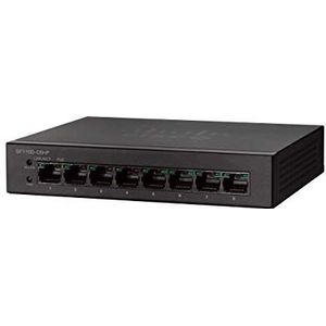 Cisco Small Business SF110D-08HP Unmanaged L2 Fast Ethernet (10/100) zwarte ethernetverbinding, ondersteunt stroom via deze poort (PoE) - Netwerkschakelaar (onbeheerd, L2, Fast Ether
