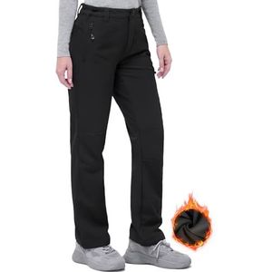 33,000ft Outdoorbroek voor dames, wandelbroek, waterdichte softshellbroek, winter, skibroek, warm gevoerd, werkbroek, snowboardbroek, winddichte trekkingbroek, zwart, 34W / 29L
