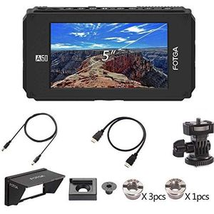 Fotga DP500IIIS A50T 5-inch FHD videocamera, veldmonitor, aanraakscherm, 1920 x 1080, HDMI 4K input/output, dual NP-F batterijplaat voor DSLR-camera A7 A7S A7R 5D II III IV A9 GH5